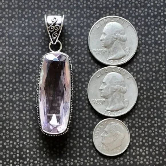 Light Pink Topaz Gemstone Pendant - Picture 3 of 8